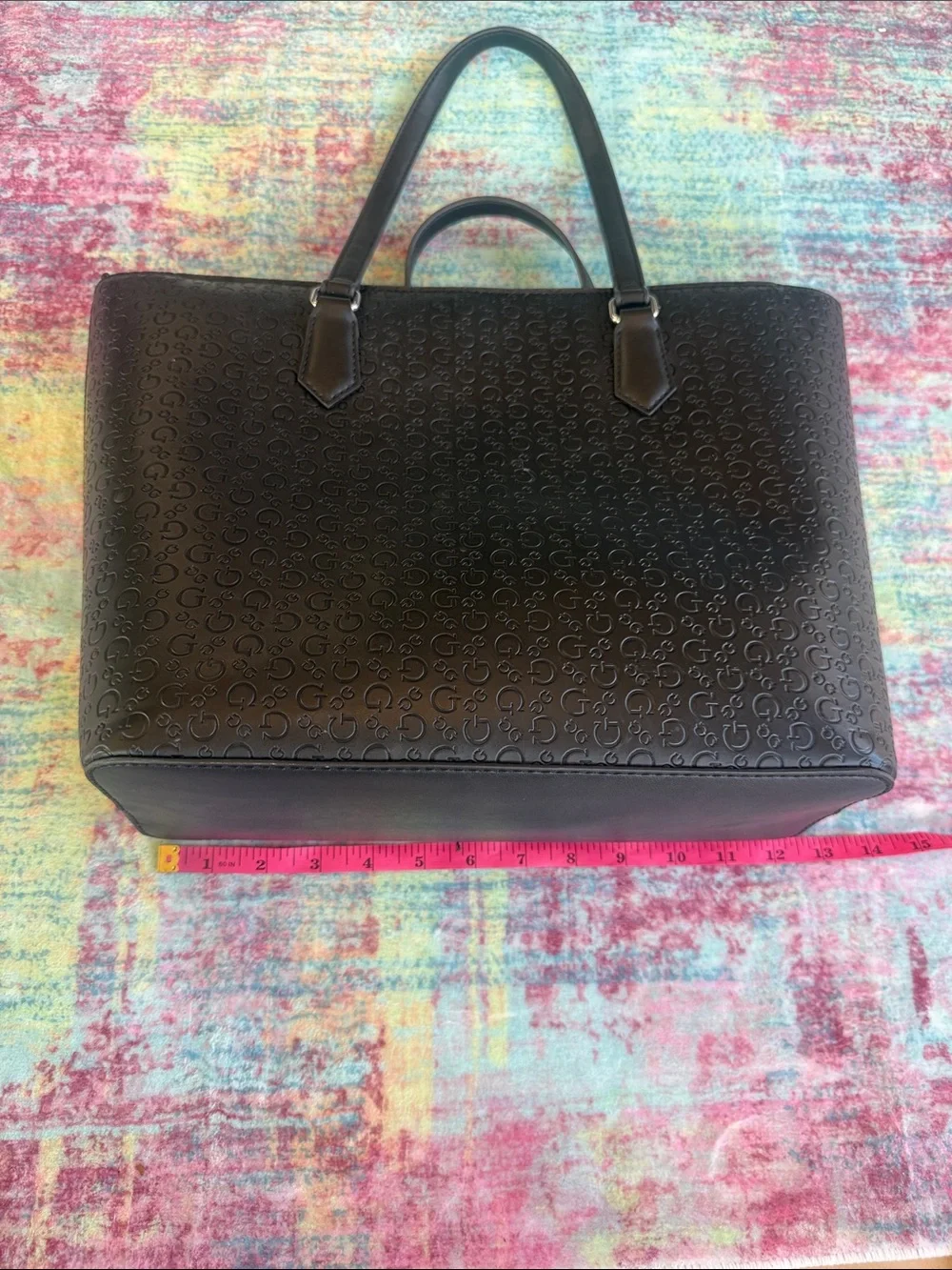 GUESS Brown Embossed Logo Tote